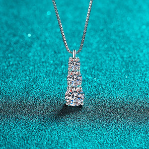 Women's S925 Layered Round Cut Moissanite Diamond Pendant - Different Drips