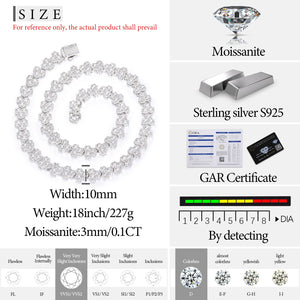 10mm S925 VVS Moissanite Honeycomb Link Chain - Different Drips