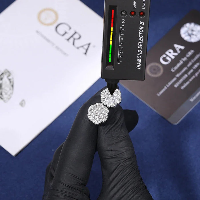 S925 Moissanite Diamond Flower Cluster Earrings - Different Drips