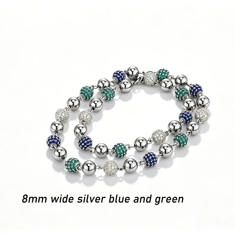 Iced Ball Bead Link Chain - Different Drips