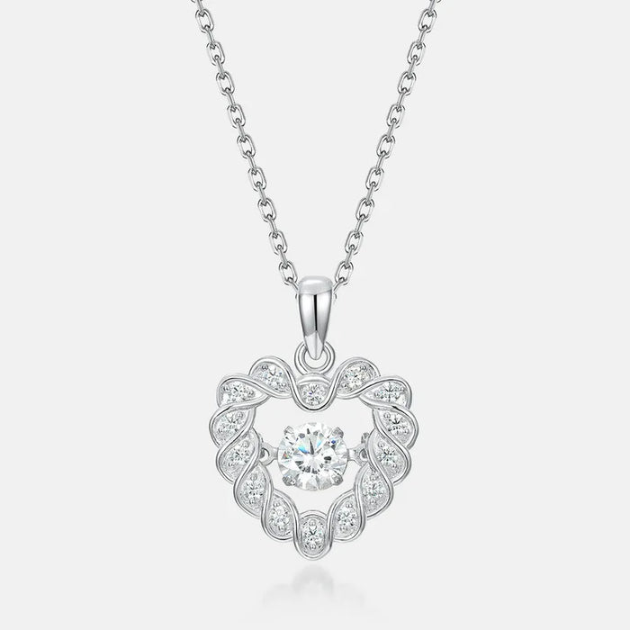Women's S925 Moissanite Twist Heart Pendant - Different Drips