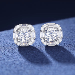 S925 Clustered Baguette Moissanite Diamond Earrings - Different Drips