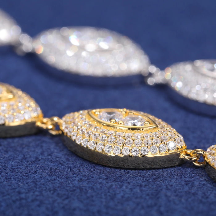 S925 Moissanite Diamond Eye Link Bracelet - Different Drips