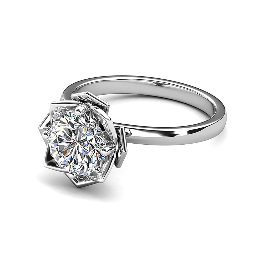 Women's S925 Moissanite Camellia Flower Ring - Different Drips