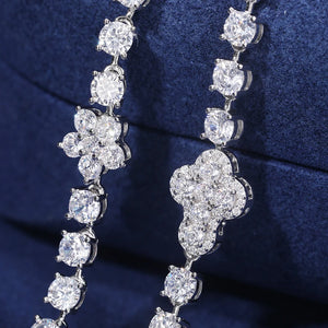 S925 Moissanite Bubble Cross Flower Link Chain - Different Drips