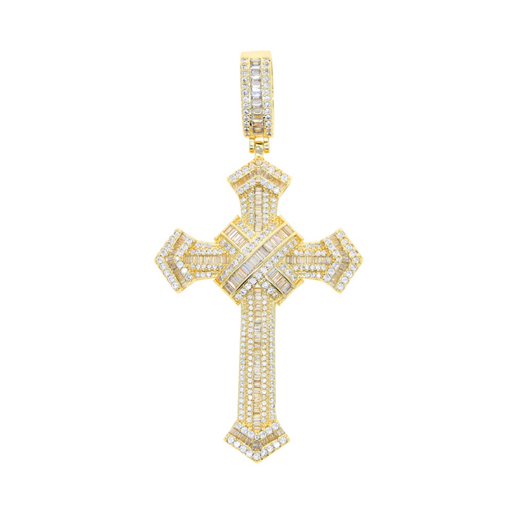 Baguette Colored Cross Pendant - Different Drips