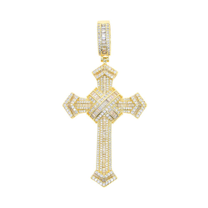 Baguette Colored Cross Pendant - Different Drips