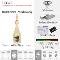Thumbnail for S925 Moissanite Bottle Custom Picture Pendant - Different Drips