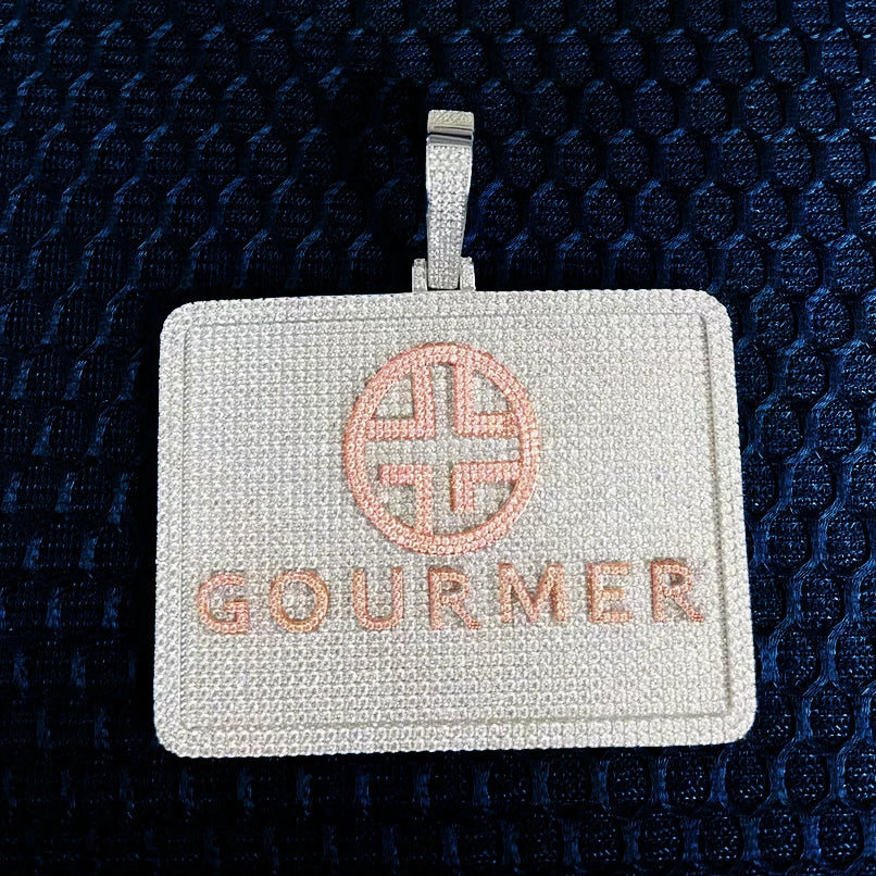 Square Layered Bold Custom Single Letter Pendant - Different Drips