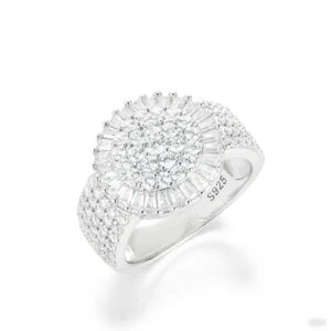 S925 Moissanite Cluster Baguette Ring - Different Drips