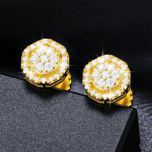 7mm S925 Moissanite Raised Stone Stud Earrings - Different Drips