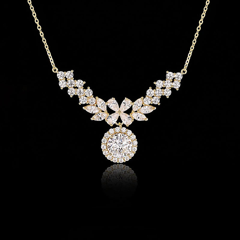8mm Women's S925 Moissanite Leaf Lariat Necklace - Different Drips