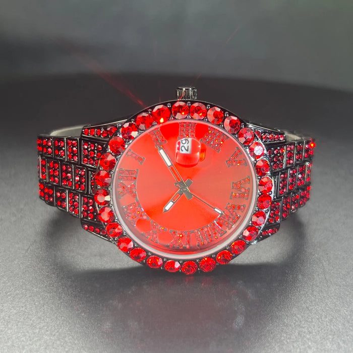 Bust Down Aqua Roman Watch - Different Drips