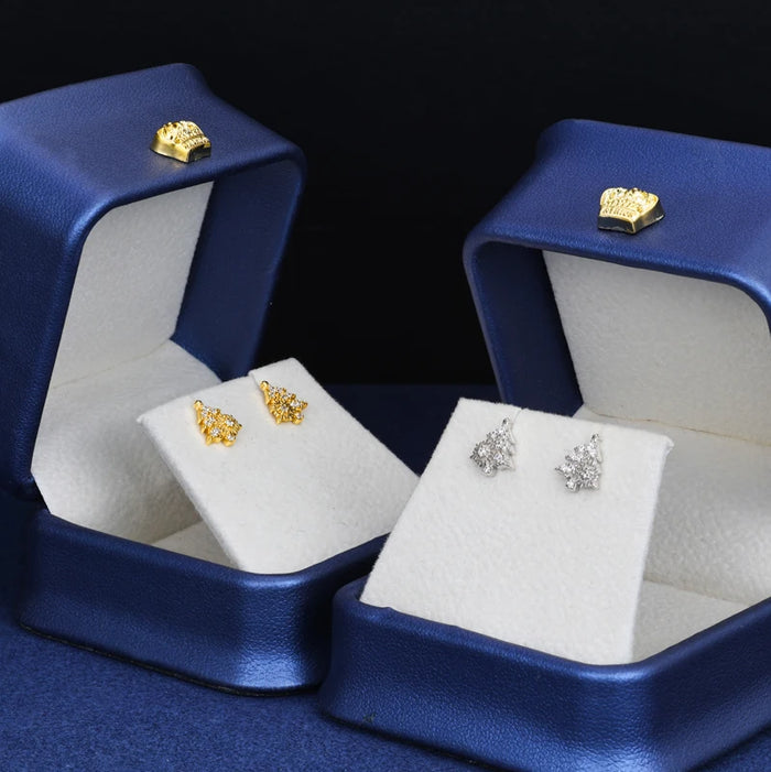 S925 Moissanite Diamond Christmas Tree Stud Earrings - Different Drips