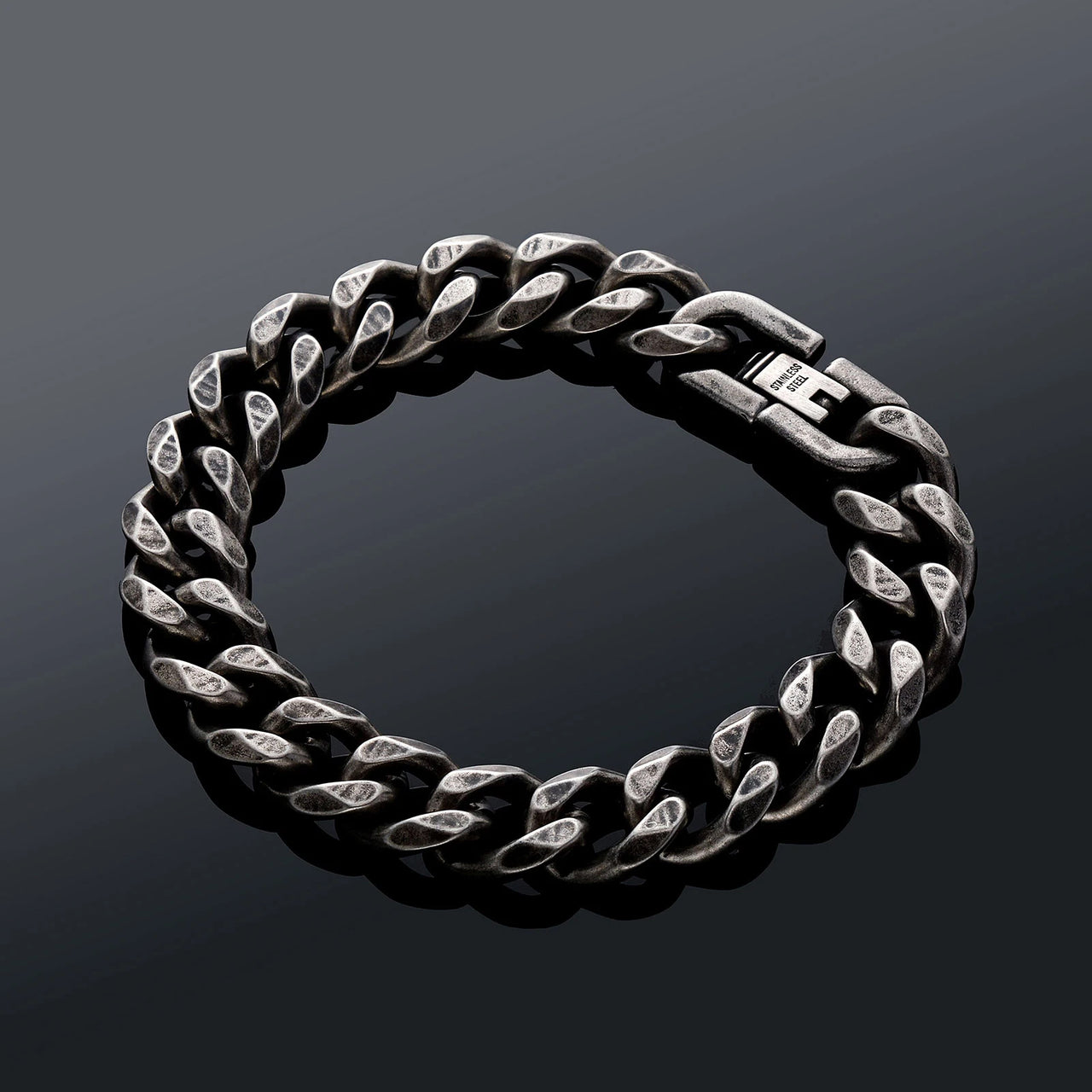 11mm Distressed Brushed Miami Cuban Link Bracelet - Different Drips