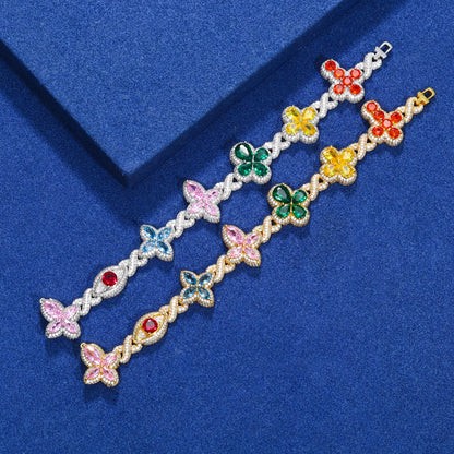 S925 Moissanite Floral Garden Bracelet - Different Drips