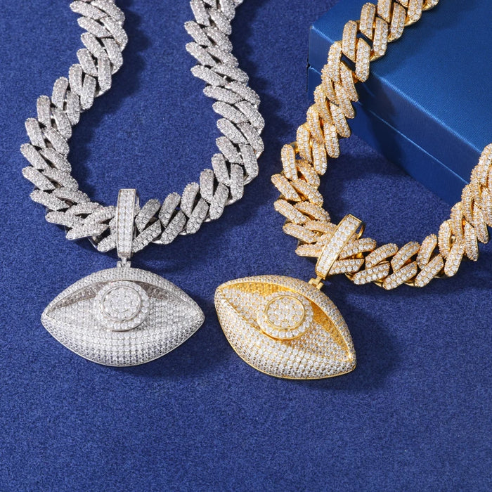 S925 Moissanite Diamond Evil Eye Pendant - Different Drips