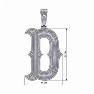 S925 Moissanite Baguette Custom Letter Pendant - Different Drips