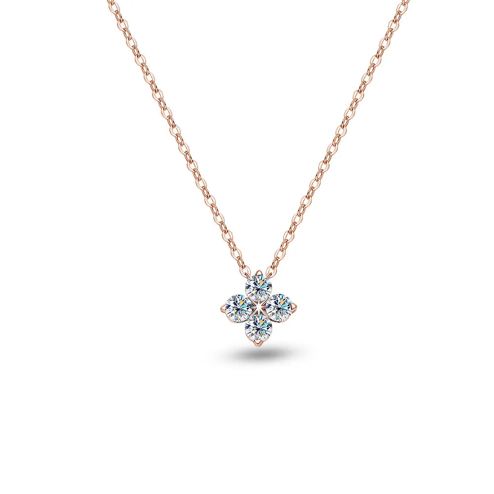 Women's S925 Clover Moissanite Diamond Pendant - Different Drips