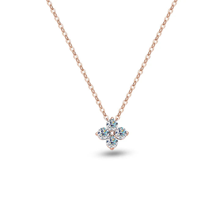 Women's S925 Clover Moissanite Diamond Pendant - Different Drips