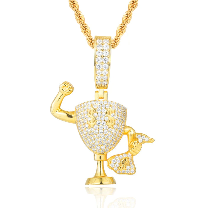 S925 Moissanite Money Bag Trophy Pendant - Different Drips
