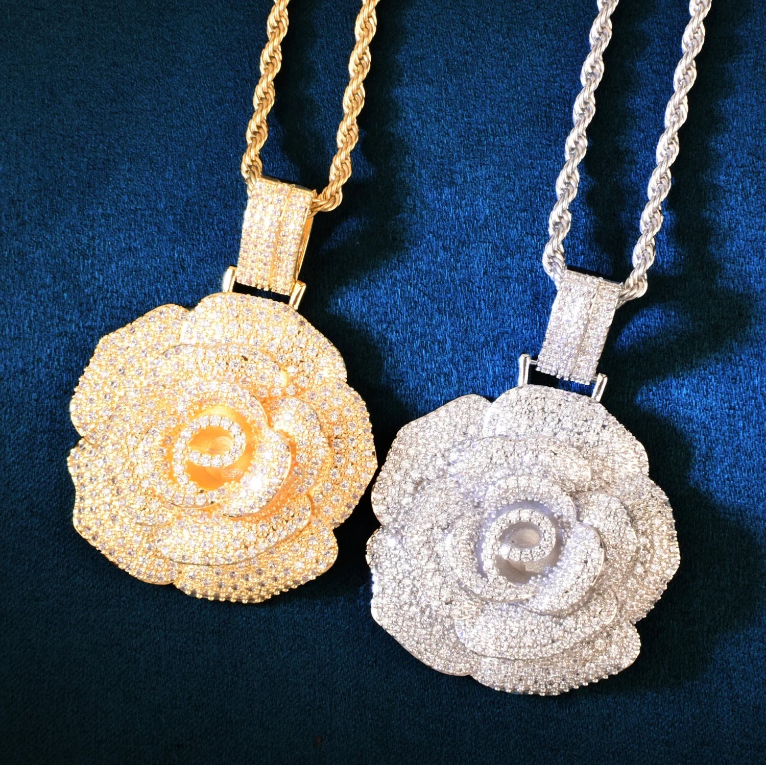 Iced Out Rose Pendant - Different Drips