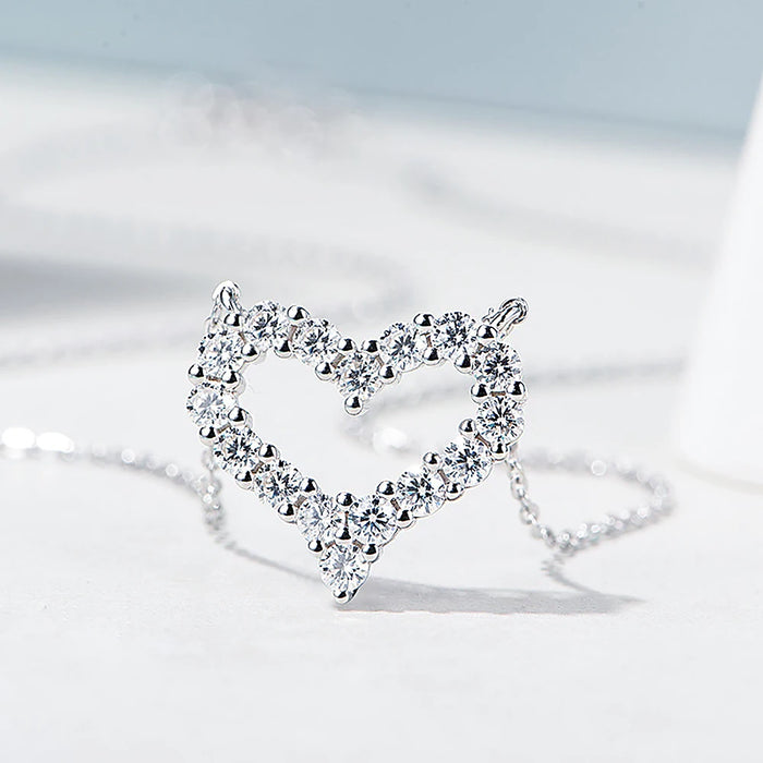 Women's S925 Moissanite Diamond Heart Pendant - Different Drips