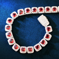 Thumbnail for 9mm Heart Clustered Tennis Bracelet - Different Drips