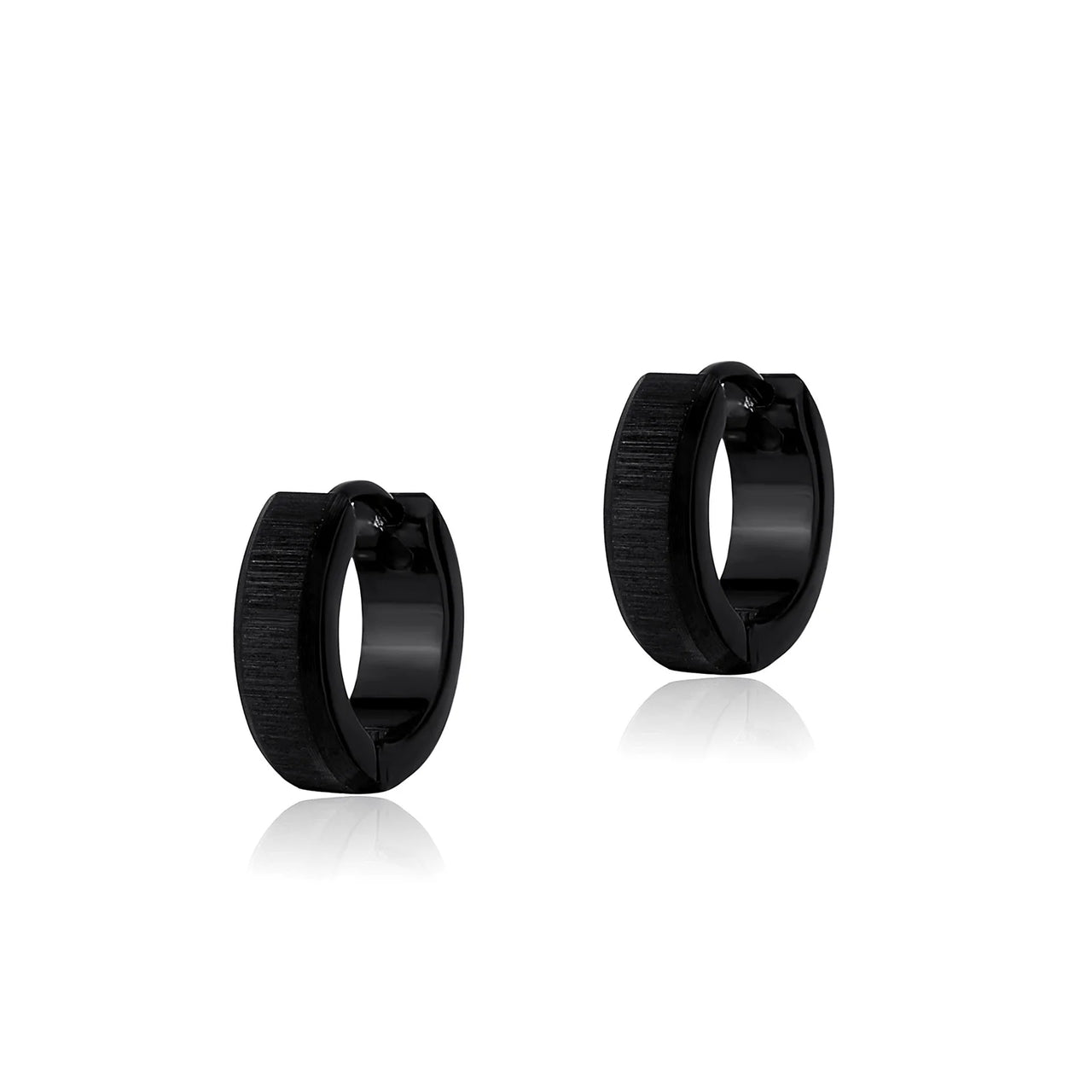 Solid Black Hoop Earrings - Different Drips
