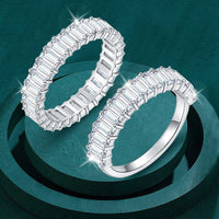 Thumbnail for Women's S925 Moissanite Baguette Eternity Band Ring - Different Drips