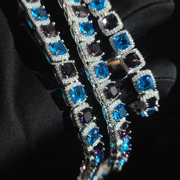 10mm Blue Glaicer Tennis Chain - Different Drips