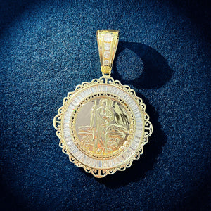 Baguette Jesus Medallion Pendant - Different Drips