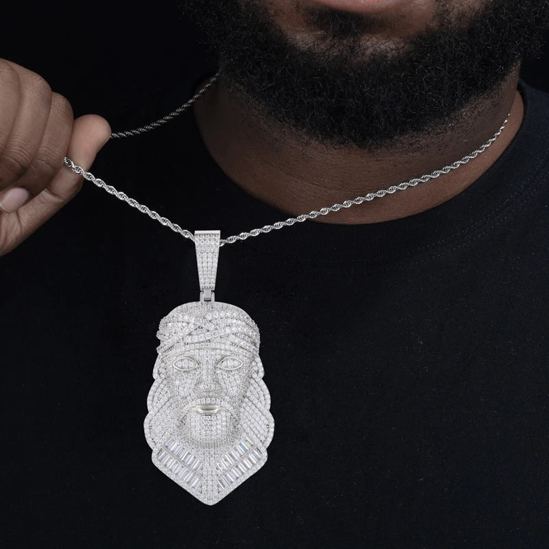 S925 Moissanite Baguette Diamond Jesus Piece Pendant - Different Drips