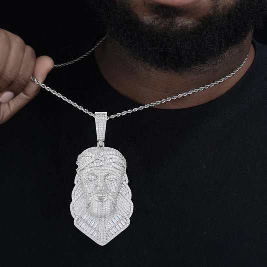 S925 Moissanite Baguette Diamond Jesus Piece Pendant - Different Drips