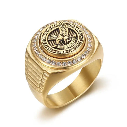 Iced Eagle Emblem Class Ring Style - Different Drips