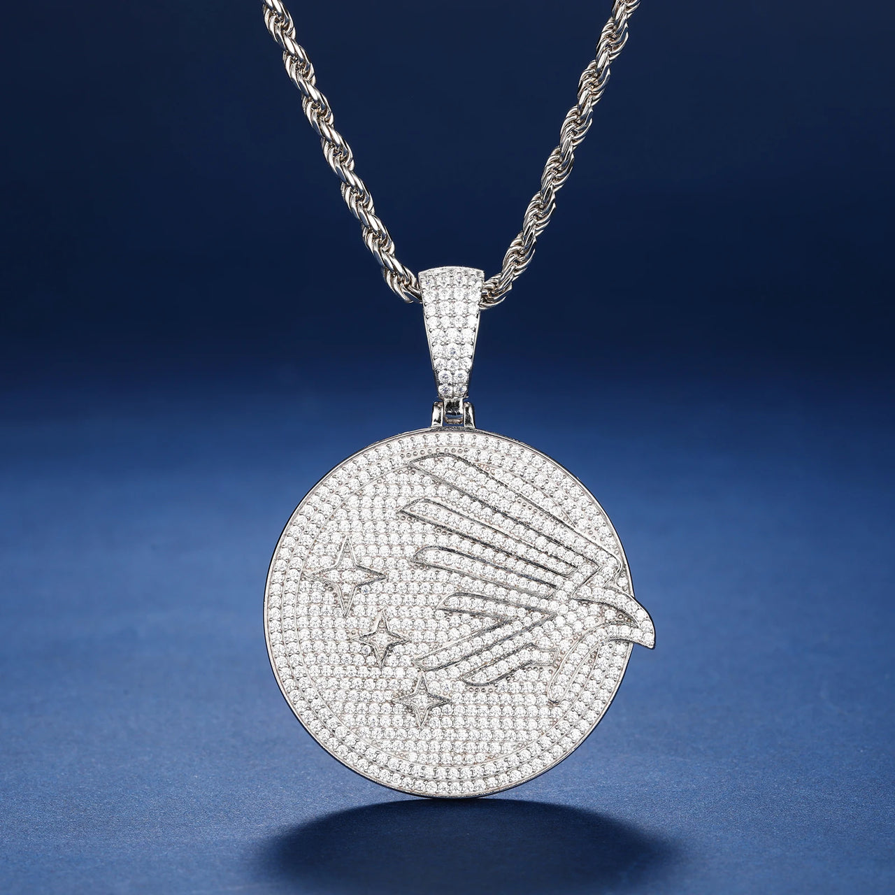 S925 Moissanite Eagle Coin Pendant - Different Drips