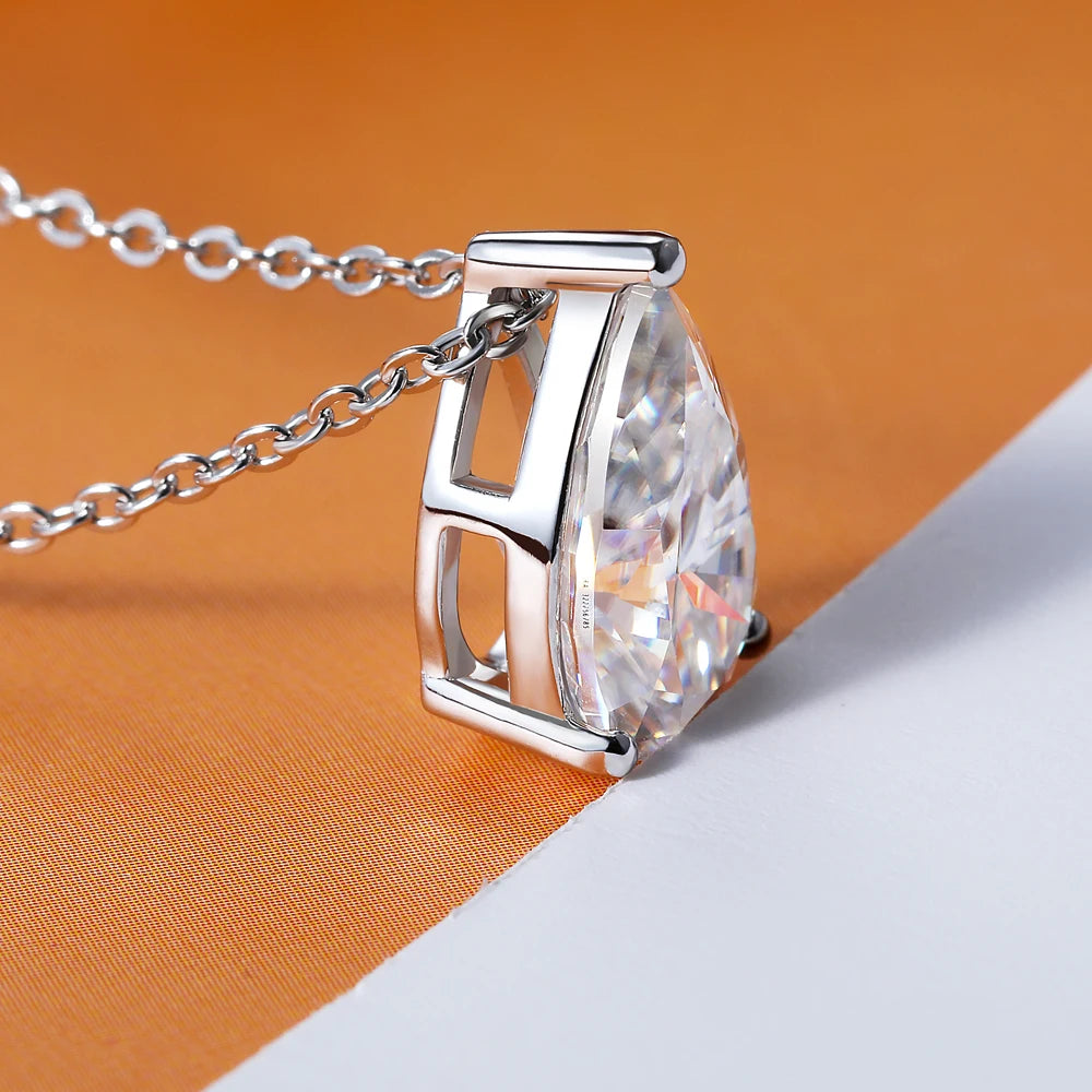 Women's S925 Teardrop Moissanite Pendant - Different Drips