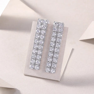 Women's S925 Tennis Drop Moissanite Diamond Earrings - Different Drips