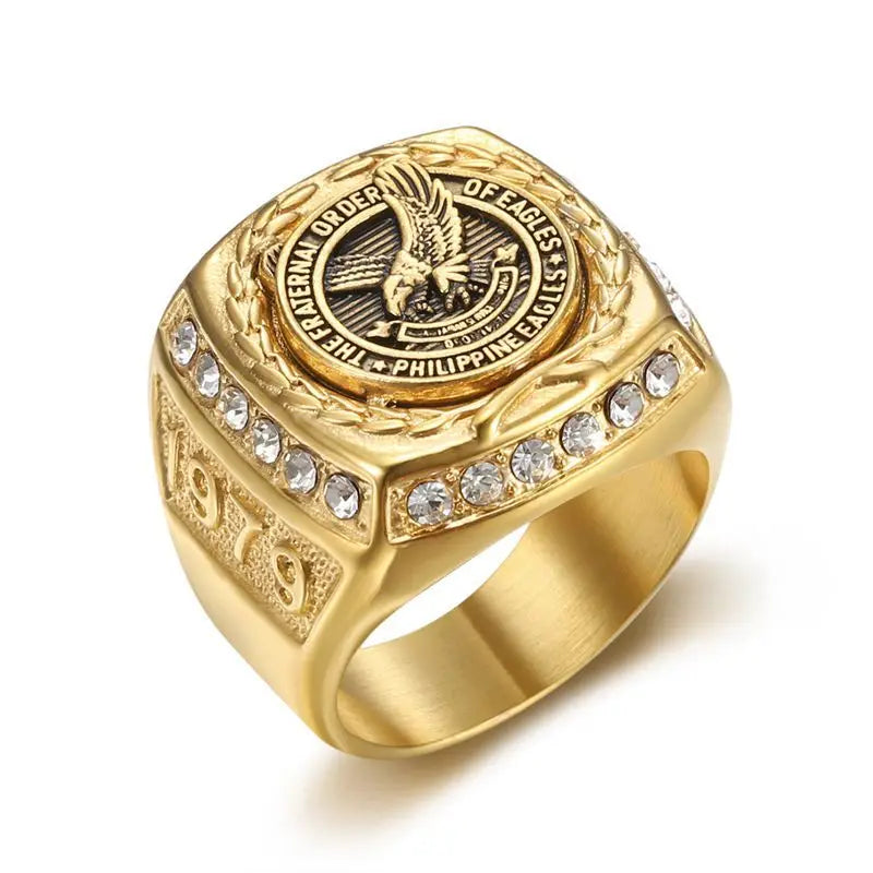 Iced Eagle Emblem Class Ring Style - Different Drips