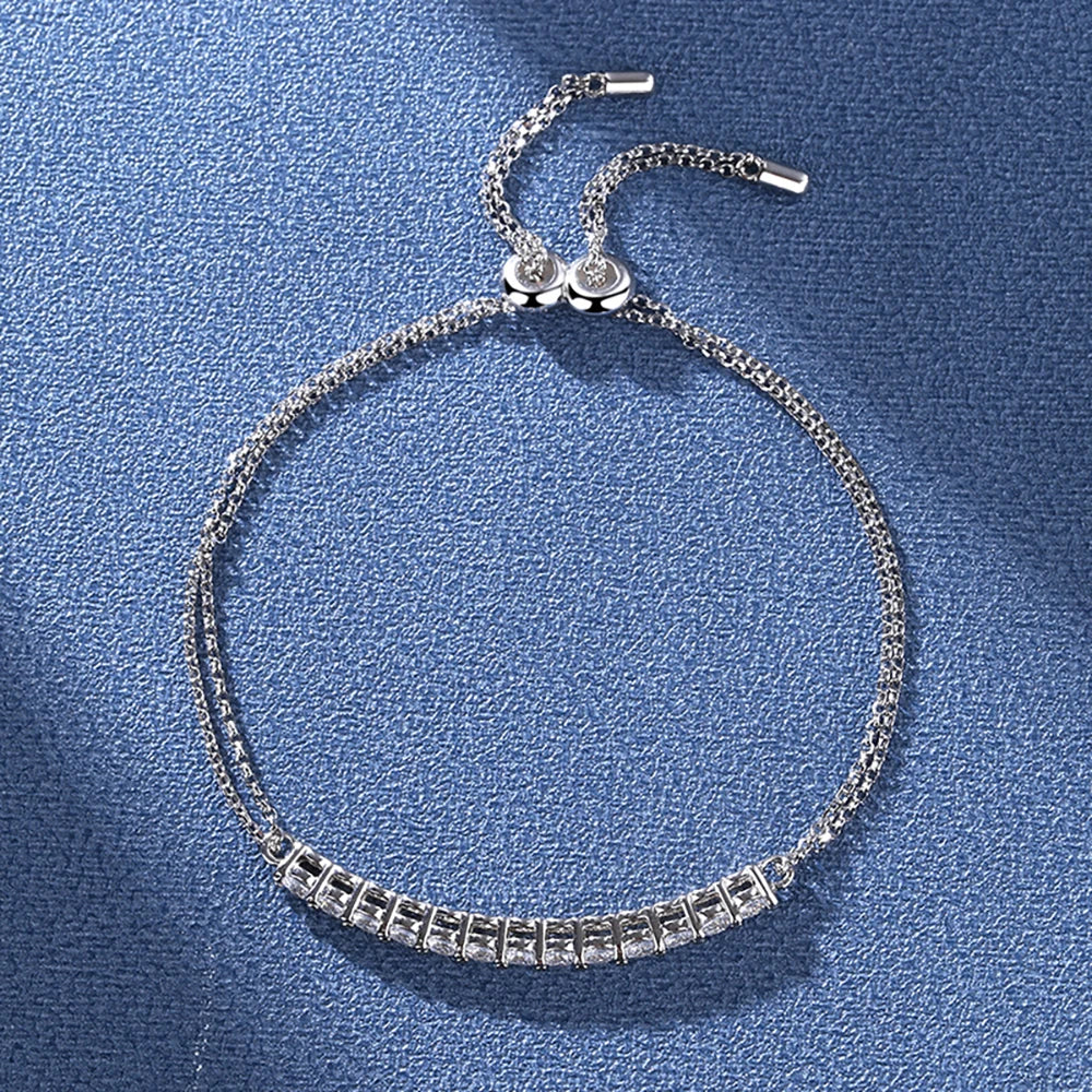 3mm Women's S925 Moissanite Adjustable Tennis Bracelet - Different Drips