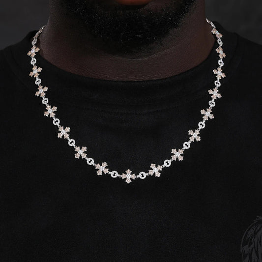 12mm S925 Moissanite Flared Cross Link Chain - Different Drips