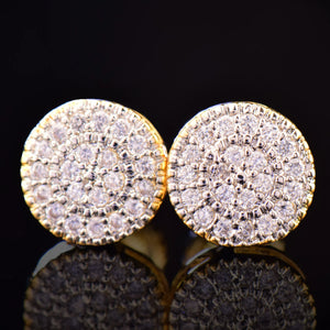 8mm Round Cut Pave Stud Earrings - Different Drips