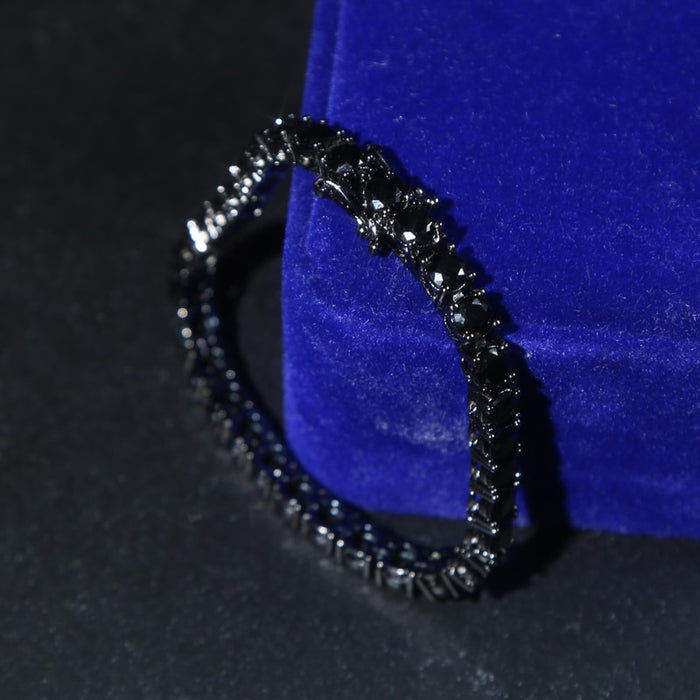 5mm Black Round Cut Tennis Bracelet - Different Drips