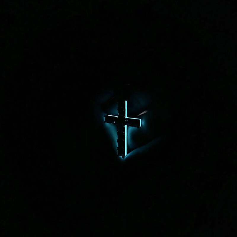 Glow In The Dark Cross Pendant - Different Drips