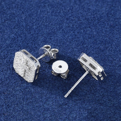 S925 Moissanite Diamond Cross Stud Earrings - Different Drips