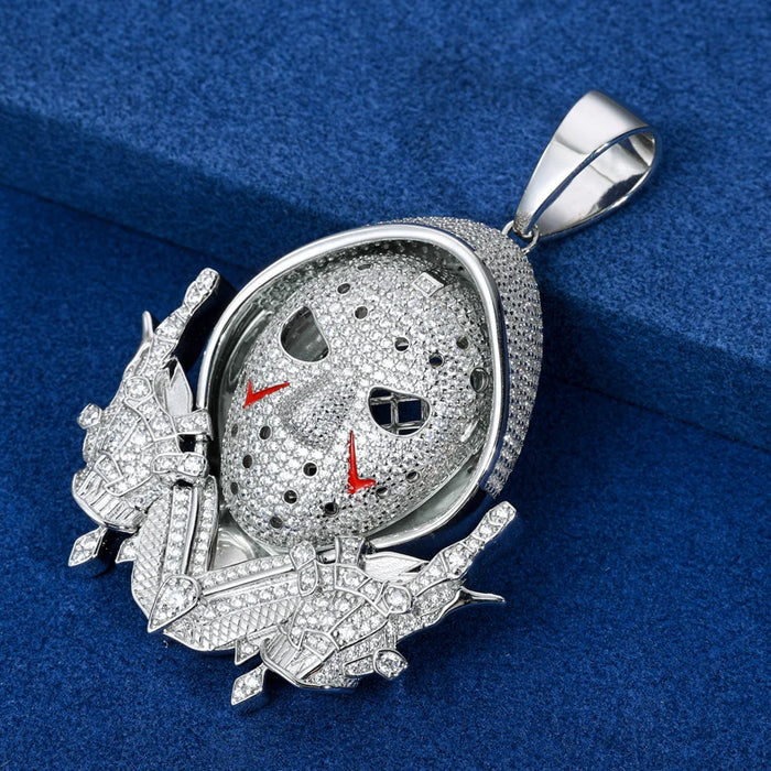S925 Moissanite Diamond Jason Mask Pendant - Different Drips