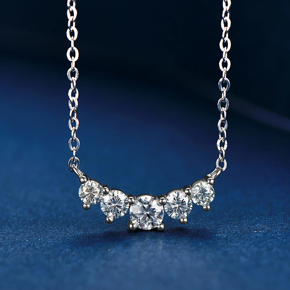 Women's S925 Moissanite Curved Necklace - Different Drips