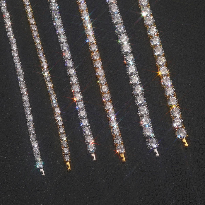 3-6mm Round Cut Iced Tennis Chain - Different Drips