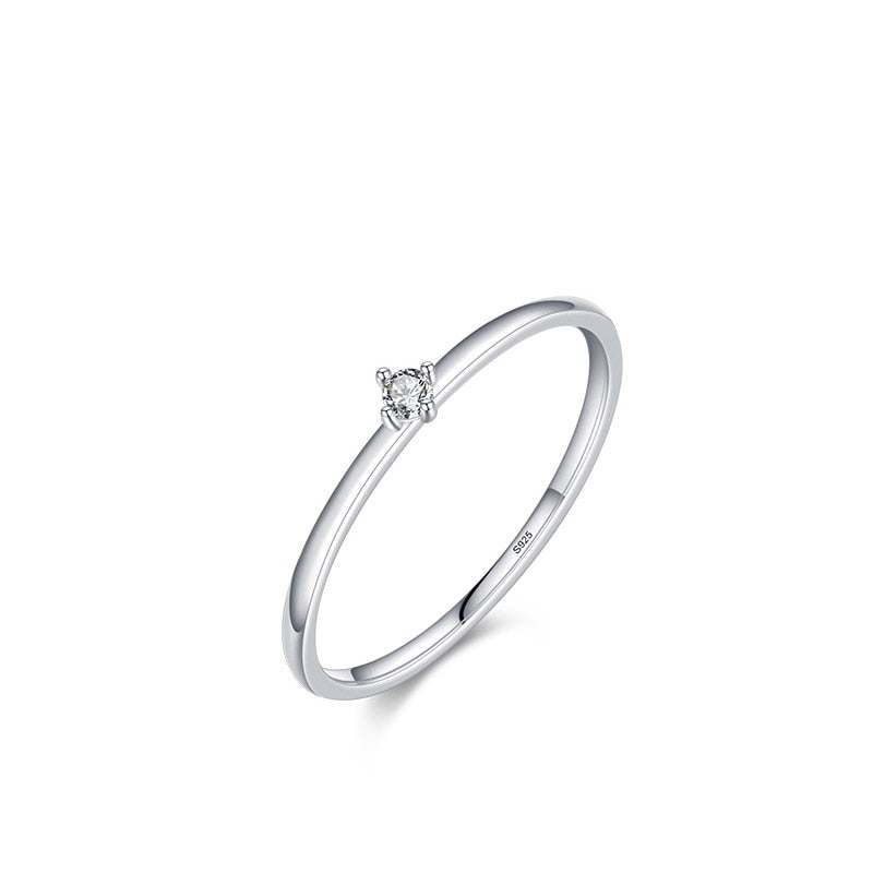 Women's S925 Moissanite Micro Solitaire Band Ring - Different Drips