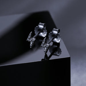 S925 Black Moissanite Lightning Bolt Earrings - Different Drips